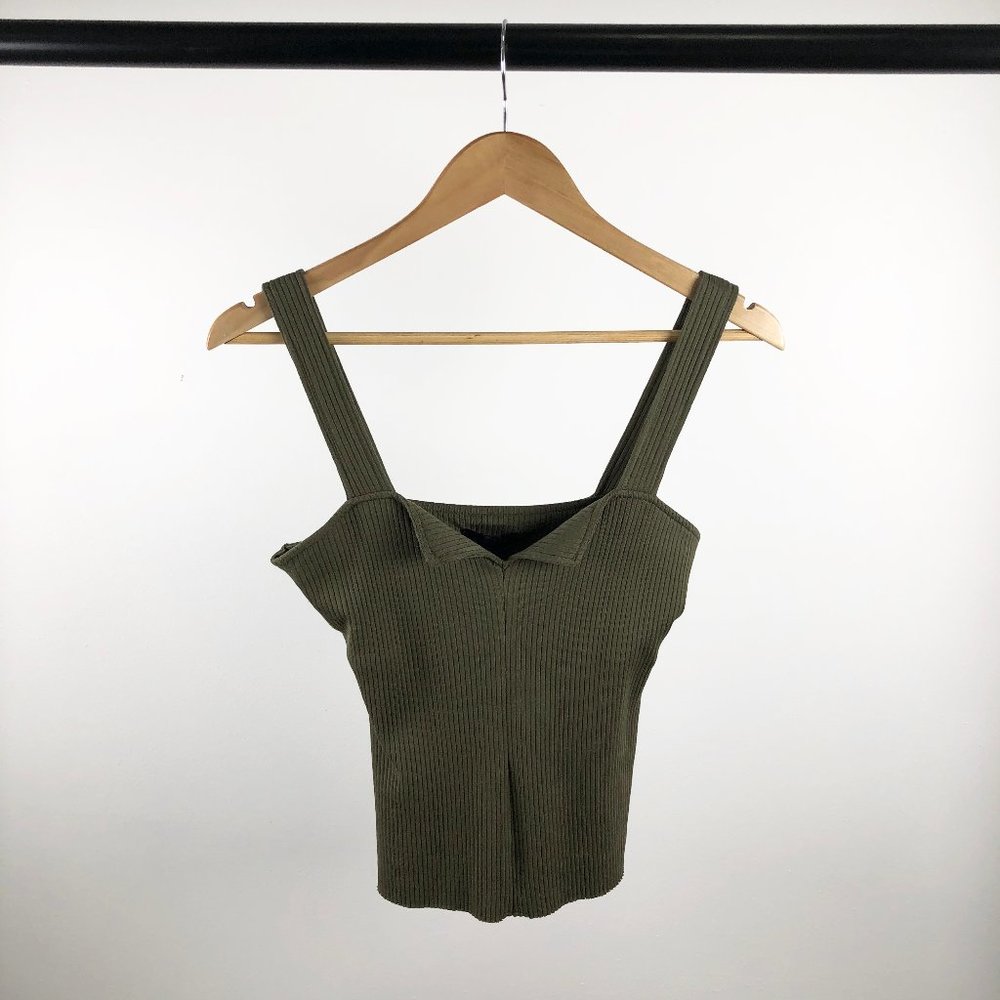 Alloy Rib Notch Corset Tank